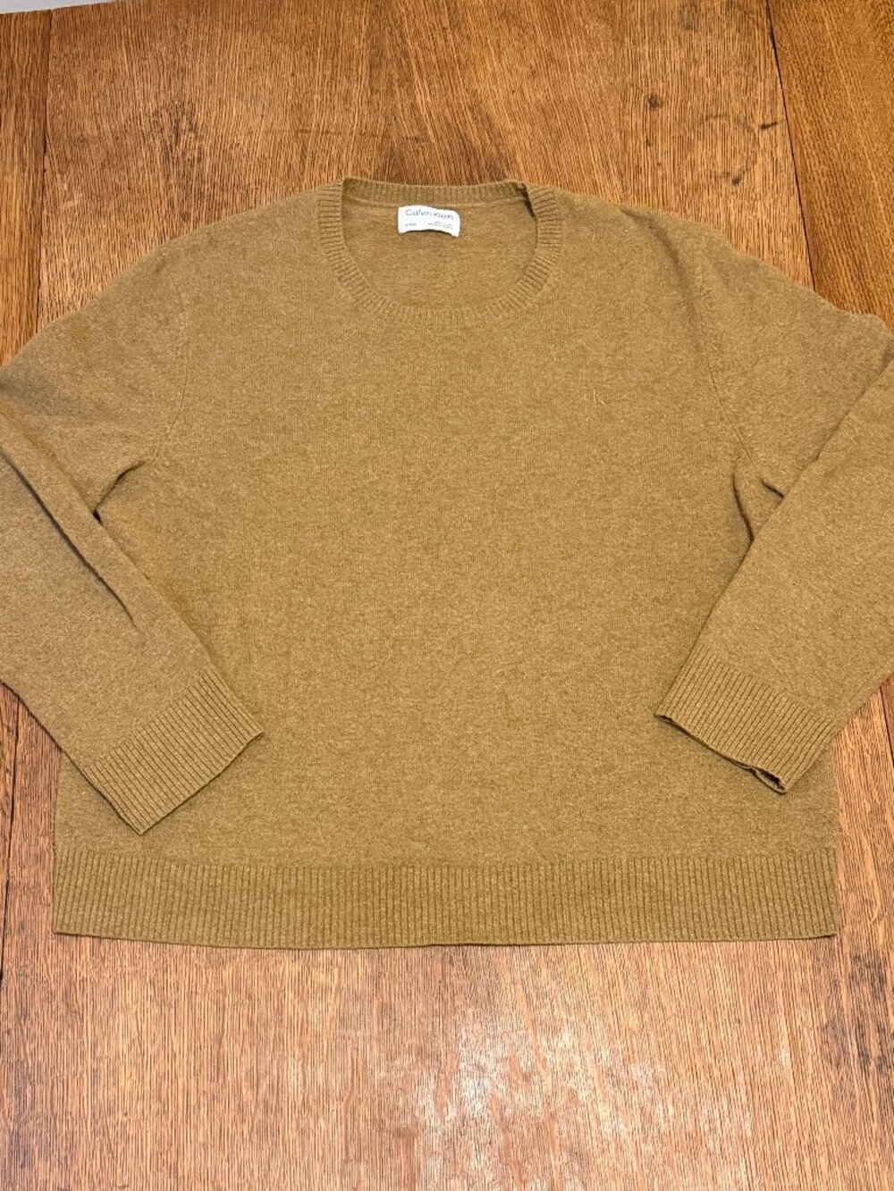 Calvin Klein Men's Wool Sweater - XL, Tan